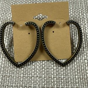 Bronze Open Heart Earrings, New